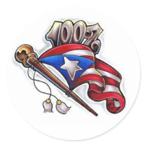 100% puertorican sticker