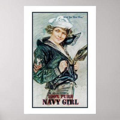 100% Pure Navy Girl Posters by copywriteink
