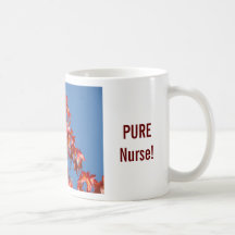 100% PURE Nurse mugs Autumn Leaves Blue Sky