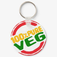 100% Pure Veg keychain