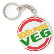 100% Pure Veg Key Chain