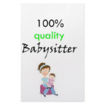 100% quality babysitter stationery