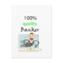 100% quality banker postcard