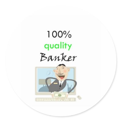 100% quality banker round stickers by Dillydoo