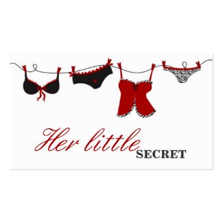 100 Red and Black Lingerie Bra Business Card profilecard