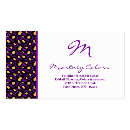 100 Royal Purple Cheetah Print Business Card
