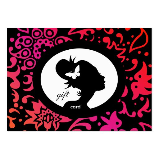 /100 Salon Gift Card Butterfly Woman Colorful Business Card Templates (front side)