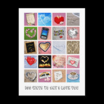 100 Ways to say I love you postcards