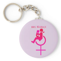 100% woman - Disability Awareness keychains