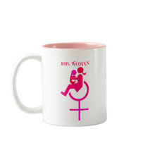 100% woman - Disability Awareness mugs