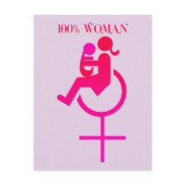 100% woman - Disability Awareness postcards