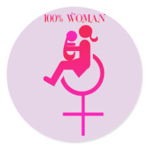 100% woman - Disability Awareness stickers
