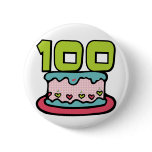 100 Year Old Birthday Cake Pinback Button
