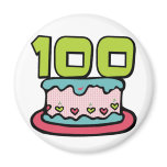 100 Year Old Birthday Cake Magnet