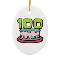 100 Year Old Birthday Cake Christmas Tree Ornaments