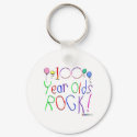 100 Year Olds Rock! Keychain by TShirtDotCom 100 Year Olds Rock! Keychain