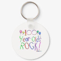 100 Year Olds Rock! Keychain by TShirtDotCom 100 Year Olds Rock! Keychain