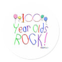 100 Year Olds Rock! Sticker by TShirtDotCom 100 Year Olds Rock! Sticker