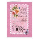 100 years old greeting card - roses and butterflie