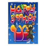 100th Birthday Card cute with little mouse
