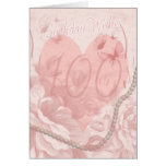 100th Birthday Card, Pink Floral, Heart With Butte