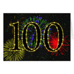 100th Birthday card with fireworks