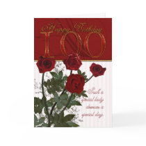 100th Birthday Card With Roses