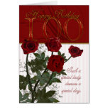 100th Birthday Card With Roses