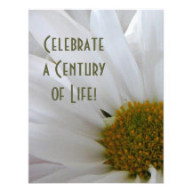 100th Birthday Celebration-Daisy close-up Custom Invitation