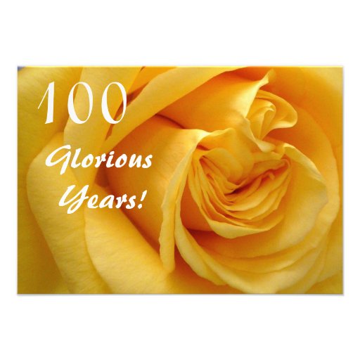 100th Birthday Celebration/DeepYellow Rose Invite