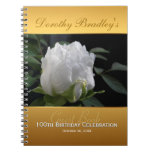 100th Birthday Celebration Peony Custom Guest Book Notebook