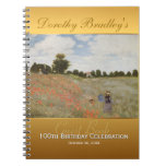 100th Birthday Celebration with Monet Guest Book Notebook