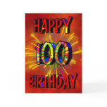 100th Birthday Fireworks Greeting Card