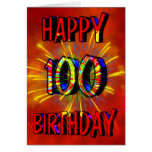 100th Birthday Fireworks Greeting Card