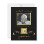 100th Birthday Party Elegant Photo Invitations