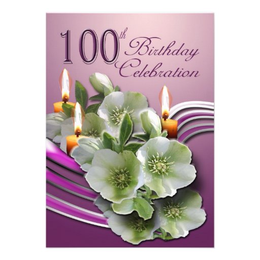100th Birthday Party Invitation 13 Cm X 18 Cm Invitation Card Zazzle