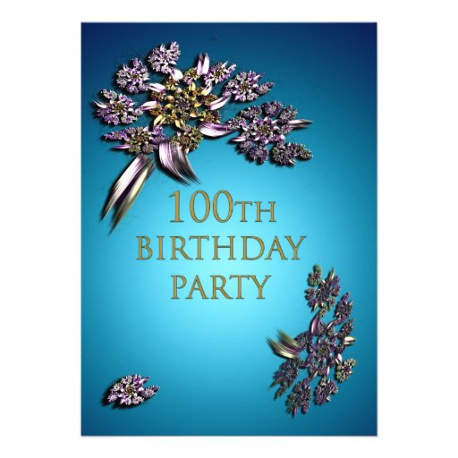 100th Birthday party invitation 5" X 7" Invitation Card | Zazzle