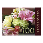 100th Birthday Party Invitation - Flower Bouquet