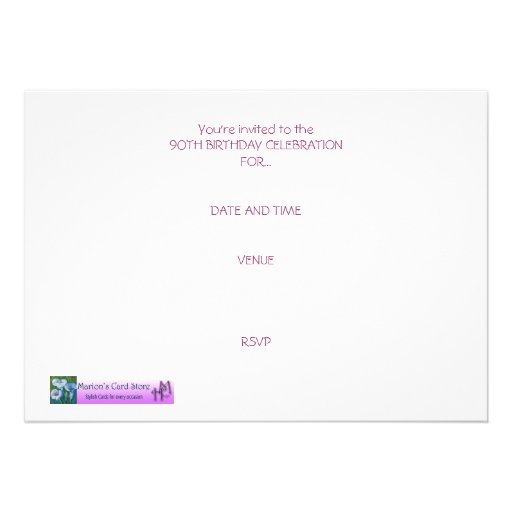 100th Birthday Party Invitation - Flower Bouquet