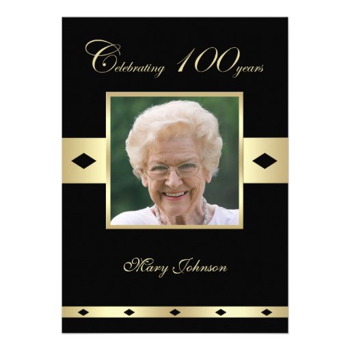 100th Birthday Party Invitation -- Photo 100th