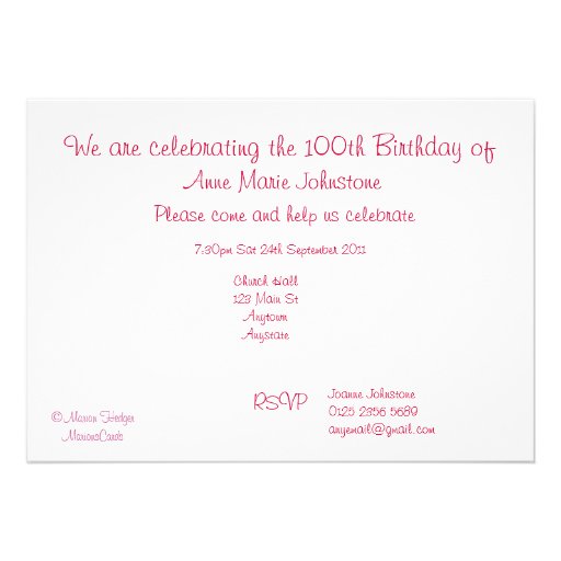 100th Birthday Party Invitation - Red Poppies