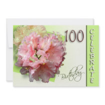 100th Birthday Party Invitation - Rhododendron