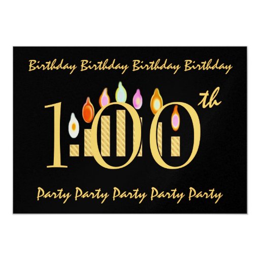100th Birthday Party Invitation Template | Zazzle