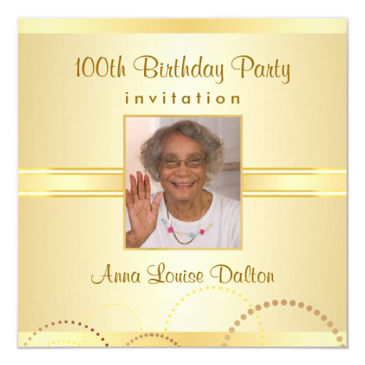 100th birthday party invitations photo optional zazzle 100th birthday invitation wording