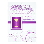 100th Birthday Party Invitations - with Monogram Invitation
