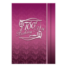 100th Birthday Party Modern Invitation