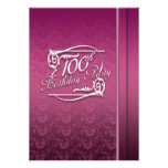 100th Birthday Party Modern Invitation