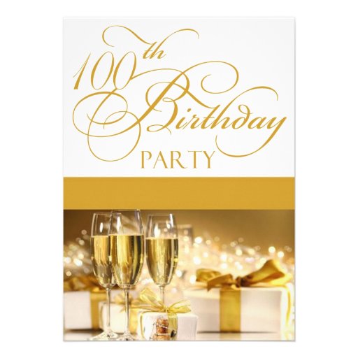 100th Birthday Party Personalized Invitation