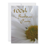 100th Birthday Party-White Daisy Custom Invitation