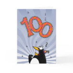 100th Birthday - Penguin Surprise Card